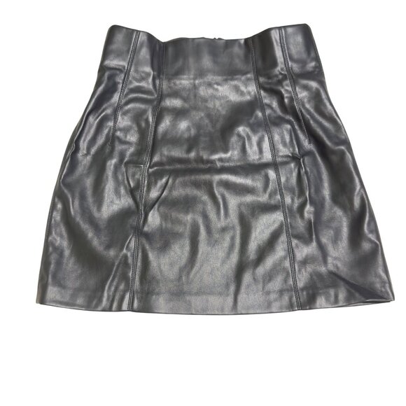 Zara Black Faux Leather Mini Skirt With Back Zipper Closure Size small - Picture 1 of 8